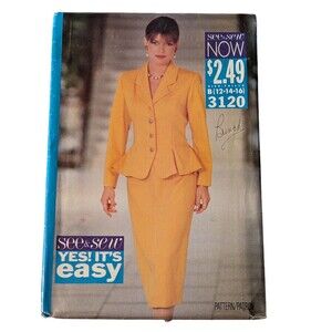 Vintage See & Sew Now 3120 Sewing Pattern Top & Skirt Size B 12-14-16 Uncut